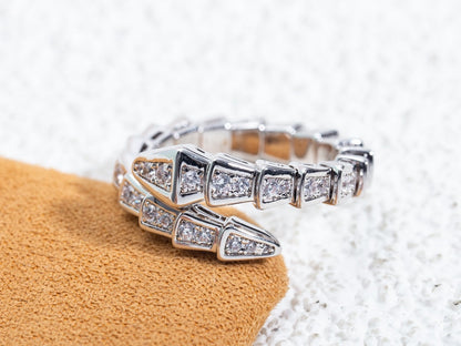 [⭐Hildren Jewelry]SERPENTI RING SILVER DIAMOND PAVED 4MM