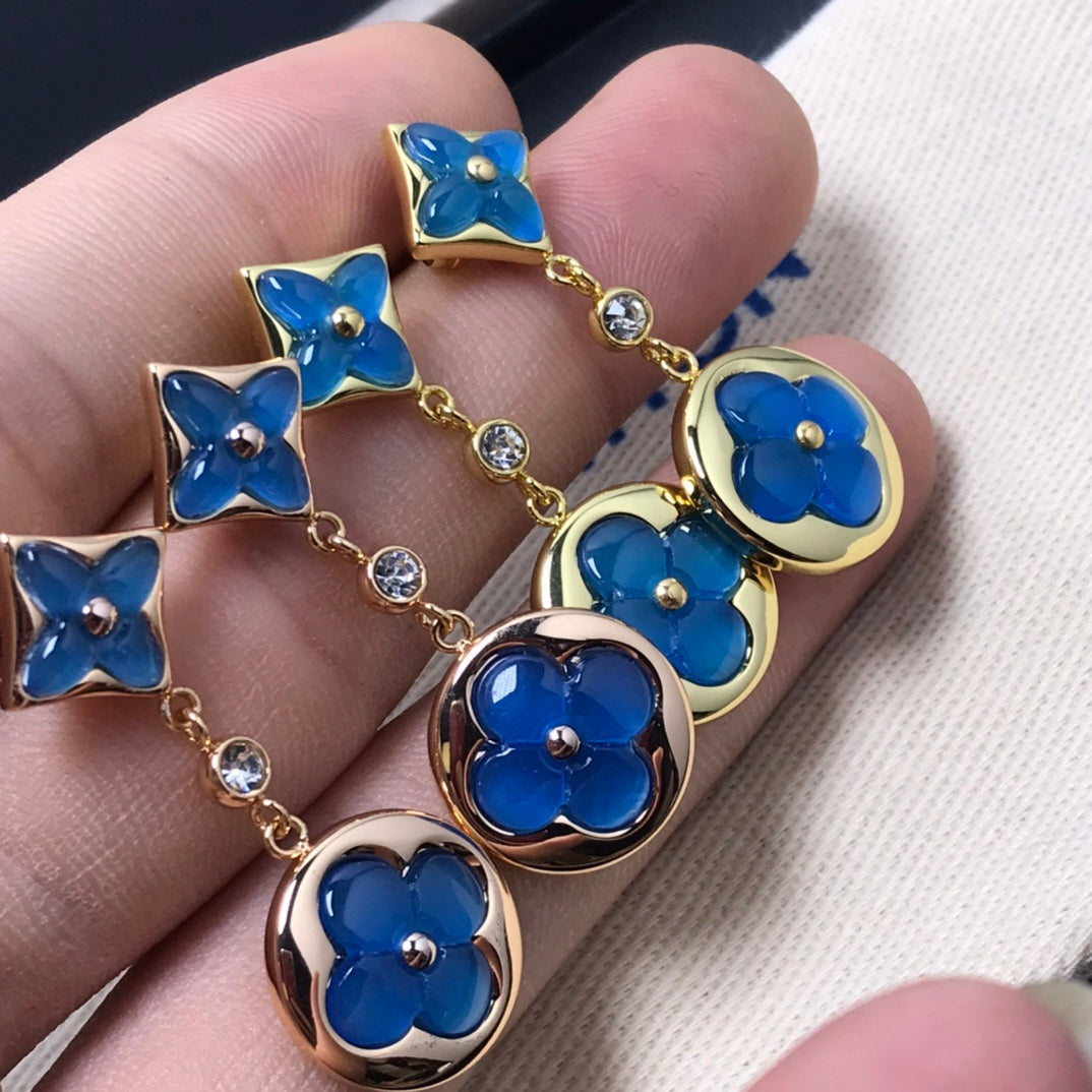 [⭐Hildren Jewelry]STAR AND SUN AGATE DIAMOND EARRINGS