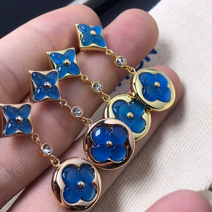 [⭐Hildren Jewelry]STAR AND SUN AGATE DIAMOND EARRINGS
