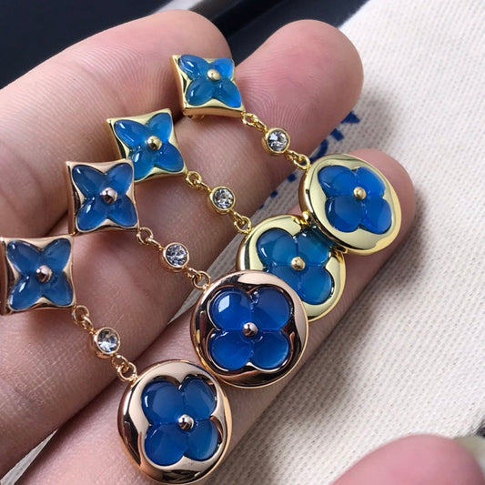[⭐Hildren Jewelry]STAR AND SUN AGATE DIAMOND EARRINGS