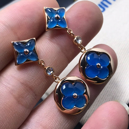 [⭐Hildren Jewelry]STAR AND SUN AGATE DIAMOND EARRINGS