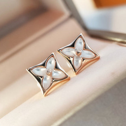[⭐Hildren Jewelry]STAR MOP PINK GOLD EARRINGS