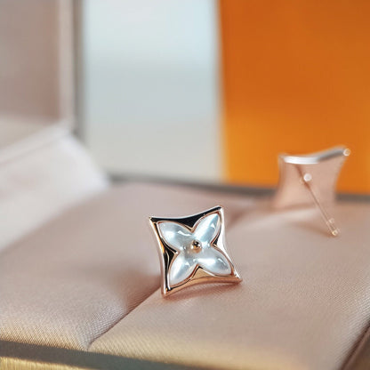 [⭐Hildren Jewelry]STAR MOP PINK GOLD EARRINGS