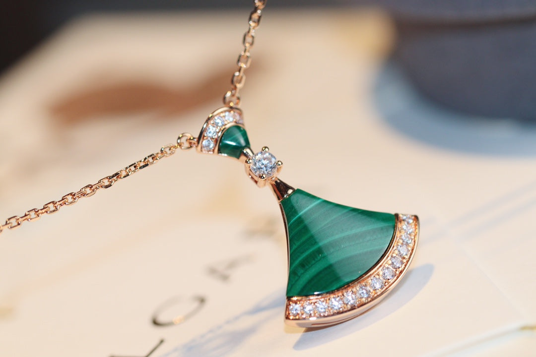[⭐Hildren Jewelry]DREAM NECKLACE MALACHITE DIAMOND