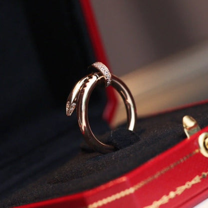 [⭐Hildren Jewelry]JUSTE RING 2.65MM PINK GOLD DIAMOND