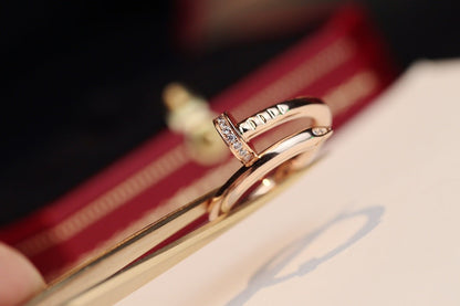 [⭐Hildren Jewelry]JUSTE RING 2.65MM PINK GOLD DIAMOND