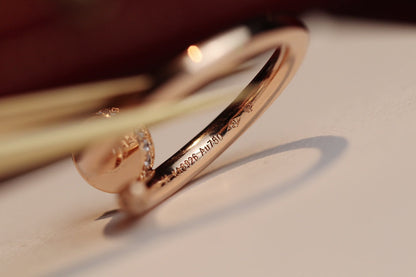[⭐Hildren Jewelry]JUSTE RING 2.65MM PINK GOLD DIAMOND