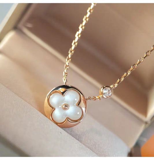 [⭐Hildren Jewelry]SUN MOP GOLD 1 DIAMOND NECKLACE
