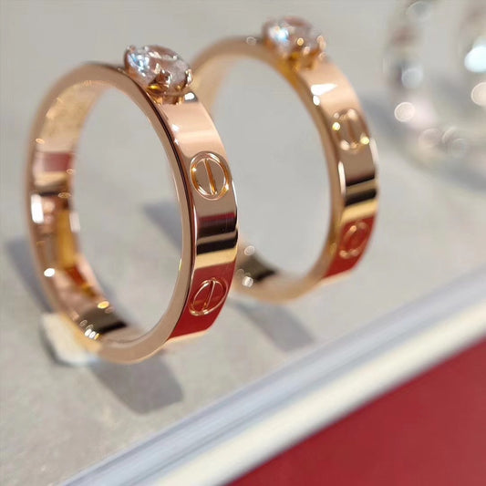 [⭐Hildren Jewelry]LOVE RING 3.6MM 1 BIG DIAMOND