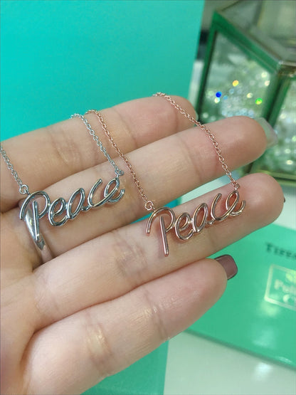 [Hildren Jewelry]PEACE TEXT PEDANT NECKLACE