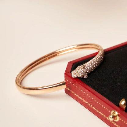[⭐Hildren Jewelry]PANTHERE HALF DIAMOND OPEN BRACELET