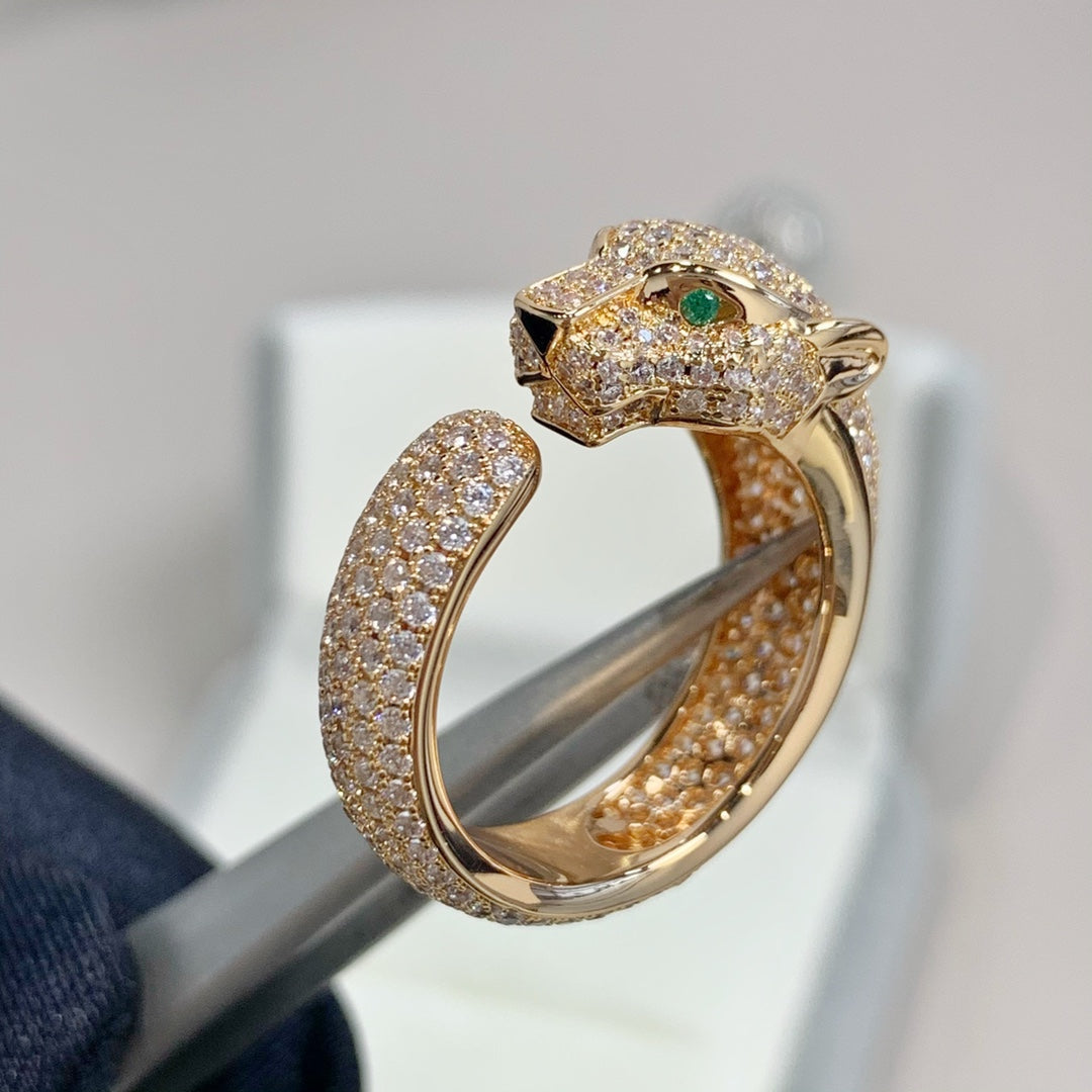 [⭐Hildren Jewelry]PANTHERE PINK GOLD DIAMOND RING