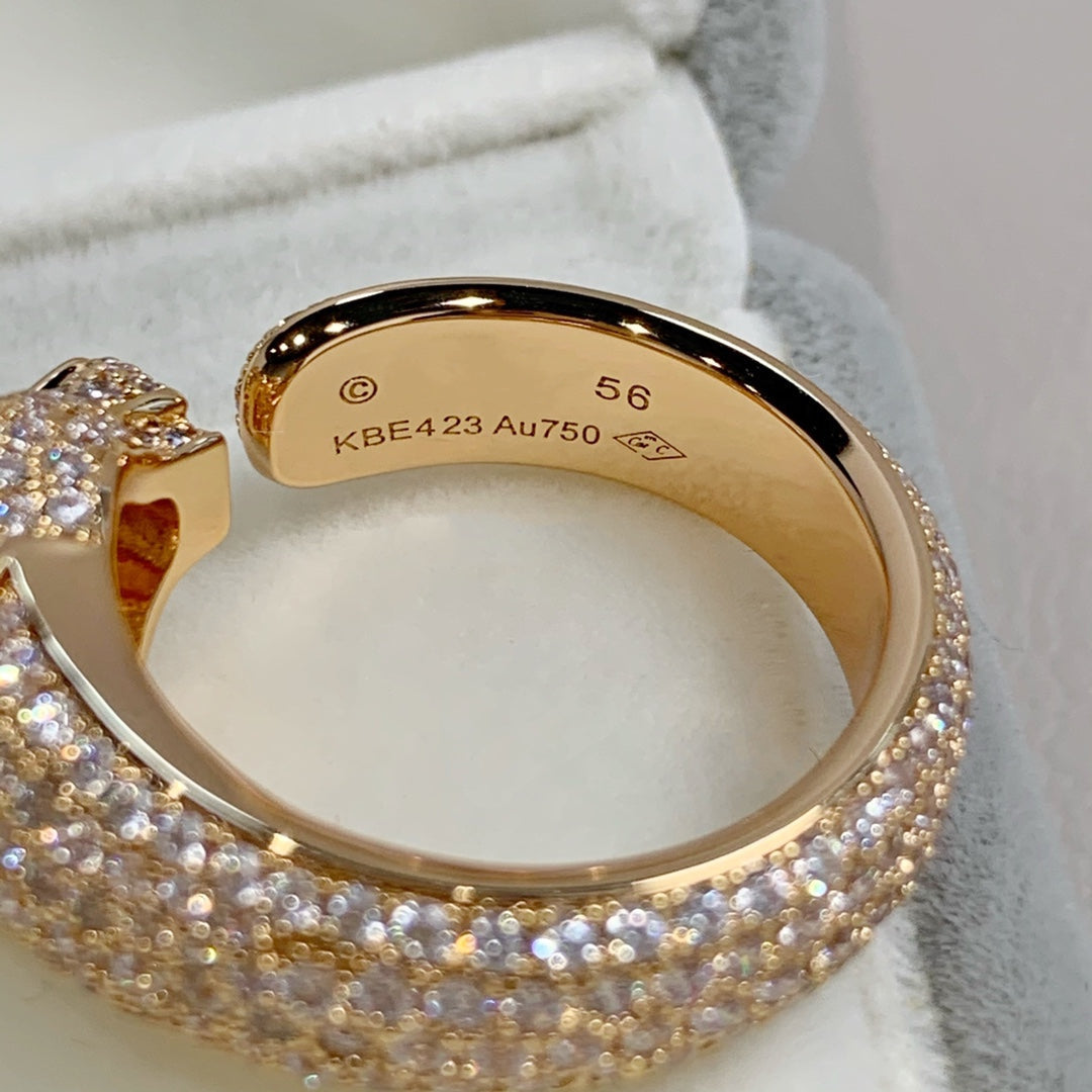 [⭐Hildren Jewelry]PANTHERE PINK GOLD DIAMOND RING
