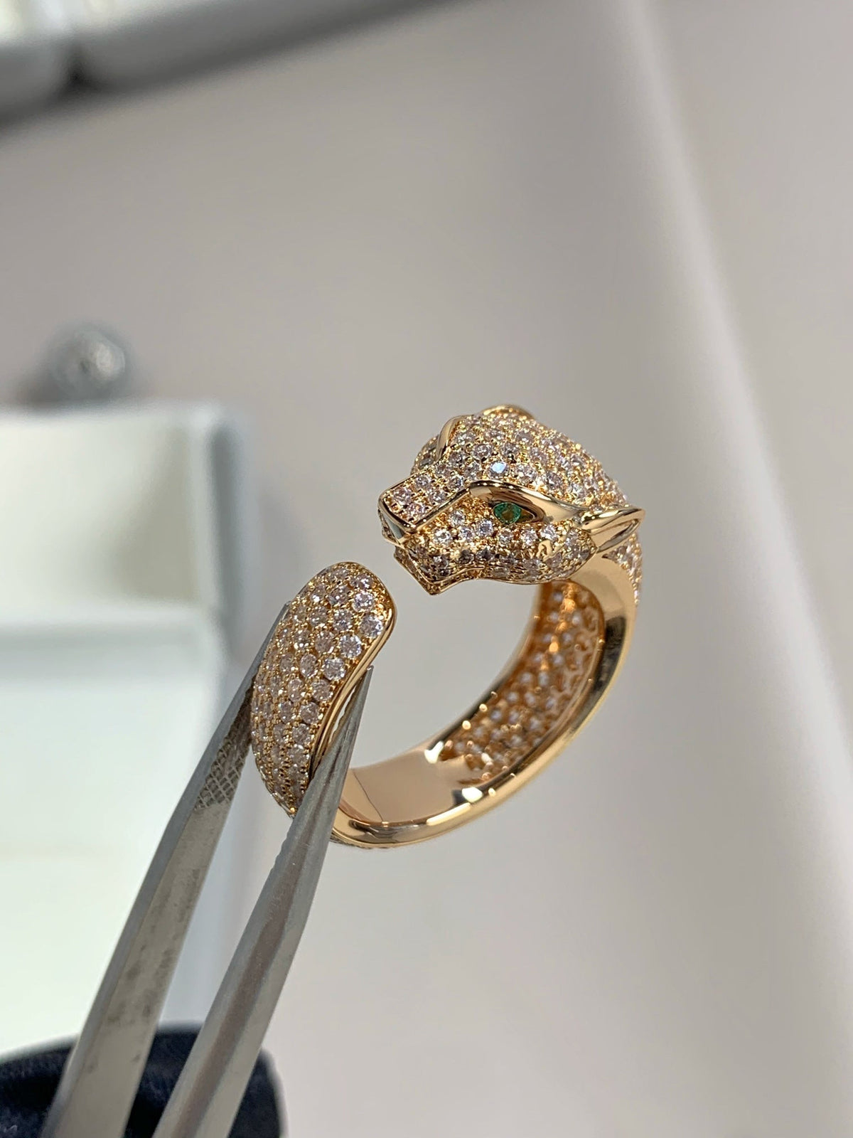[⭐Hildren Jewelry]PANTHERE PINK GOLD DIAMOND RING
