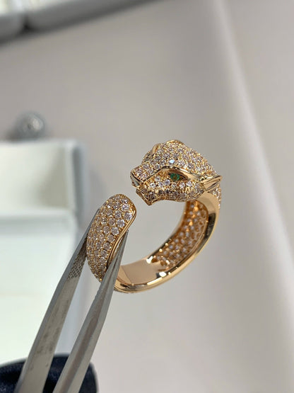 [⭐Hildren Jewelry]PANTHERE PINK GOLD DIAMOND RING