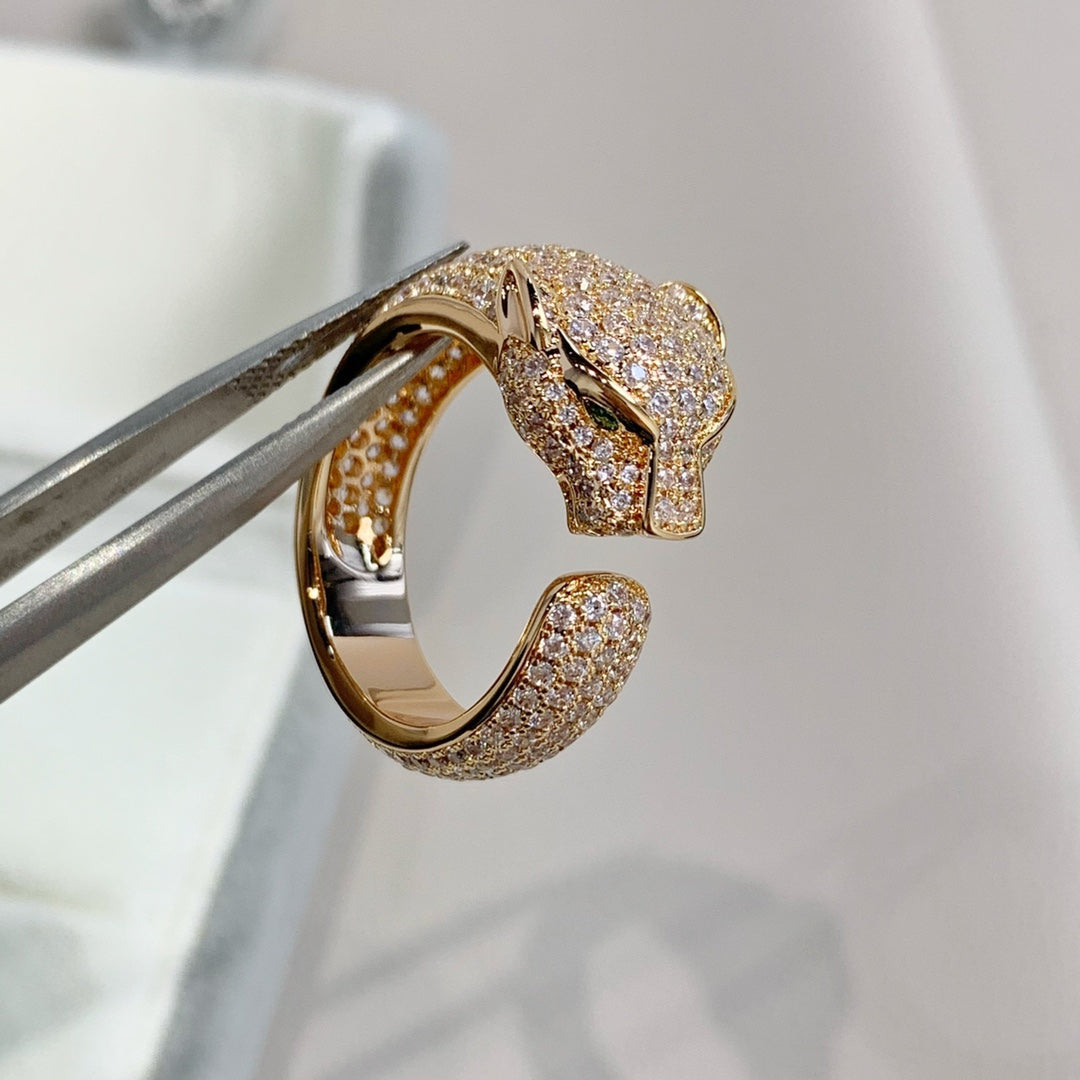 [⭐Hildren Jewelry]PANTHERE PINK GOLD DIAMOND RING