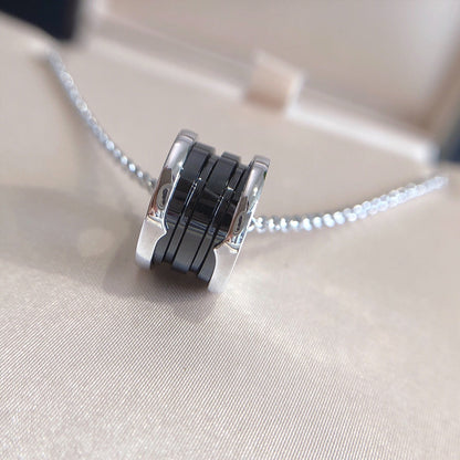[⭐Hildren Jewelry]ZERO 1 BLACK CERAMIC SILVER NECKLACE