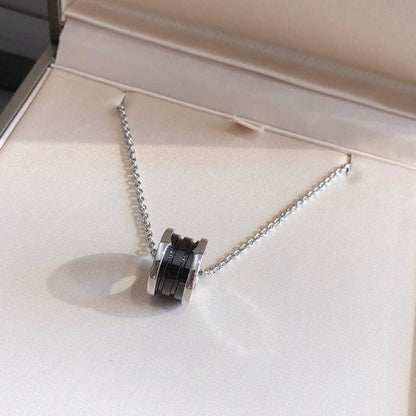 [⭐Hildren Jewelry]ZERO 1 BLACK CERAMIC SILVER NECKLACE