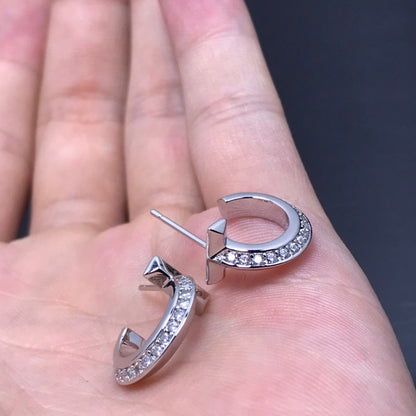[Hildren Jewelry]T HOOP DIAMOND EARRINGS