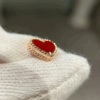 [⭐Hildren Jewelry]HEART CARNELIAN STUD EARRINGS