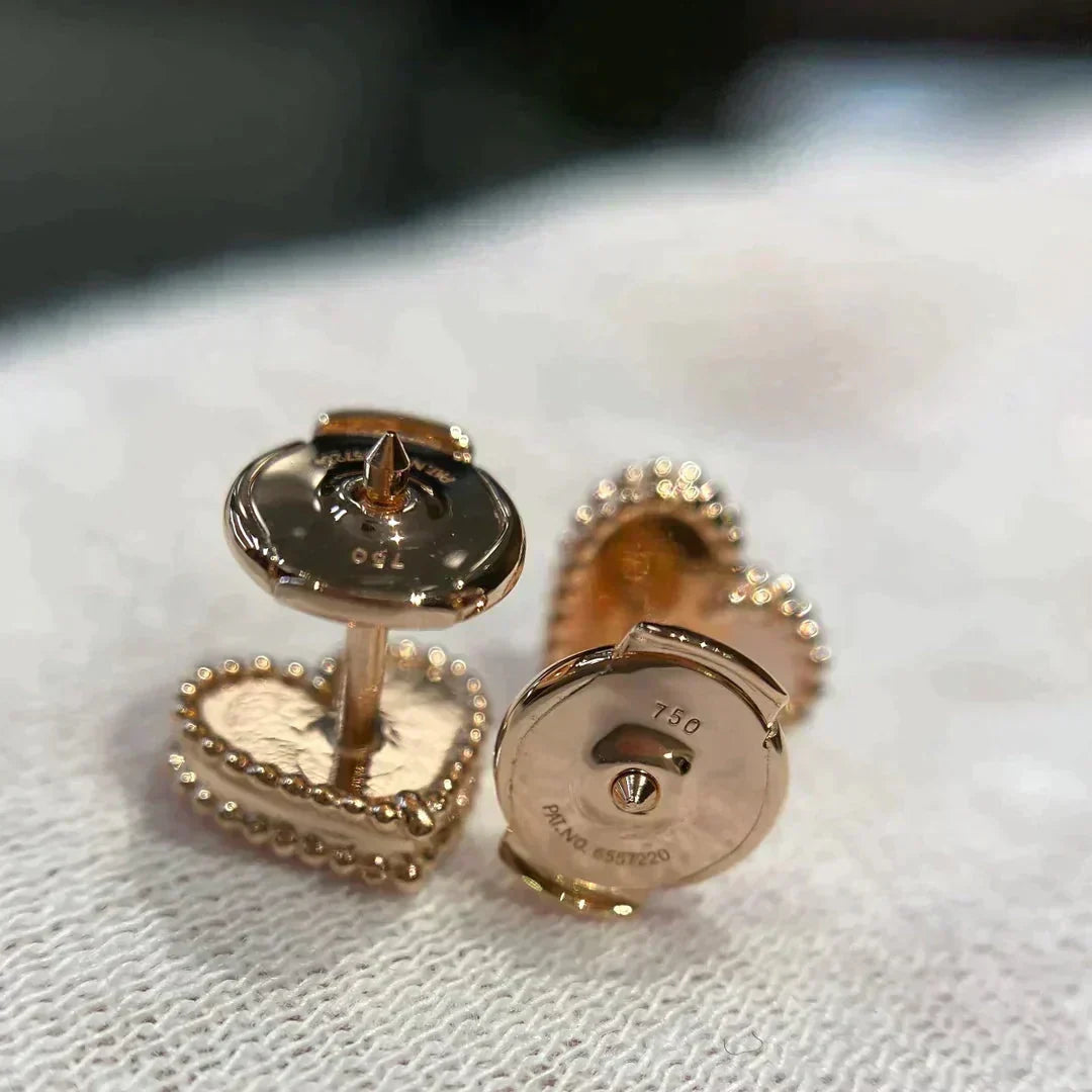 [⭐Hildren Jewelry]HEART CARNELIAN STUD EARRINGS