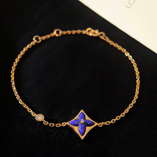[⭐Hildren Jewelry]COLOR STAR PINK GOLD DIAMOND BRACELET