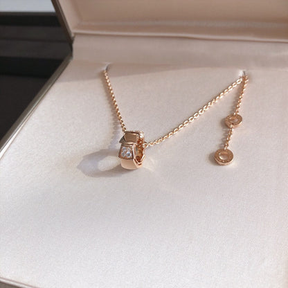 [⭐Hildren Jewelry]SERPENTI PEDANT DIAMOND PINK GOLD NECKLACE