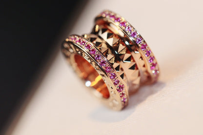 [⭐Hildren Jewelry]ZERO 1 ROCK PINK GOLD PINK DIAMOND NECKLACE