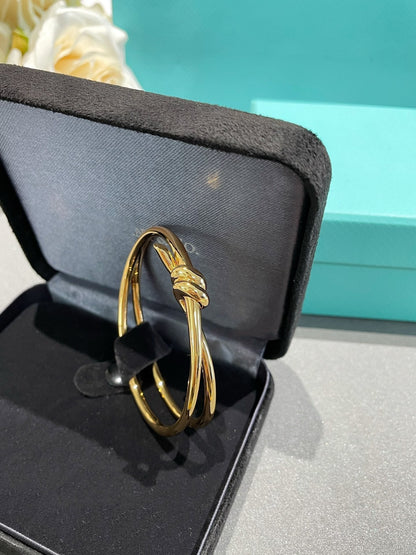 [Hildren Jewelry]KNOT DOUBLE ROW GOLD BRACELET