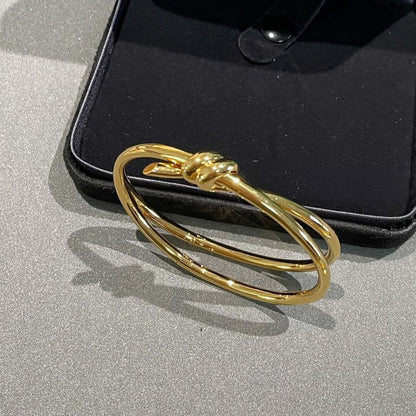 [Hildren Jewelry]KNOT DOUBLE ROW GOLD BRACELET
