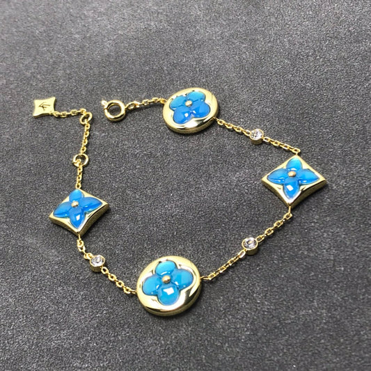 [⭐Hildren Jewelry]STAR AND SUN TURQUOISE 4 MOTIFS 3 DIAMONDS
