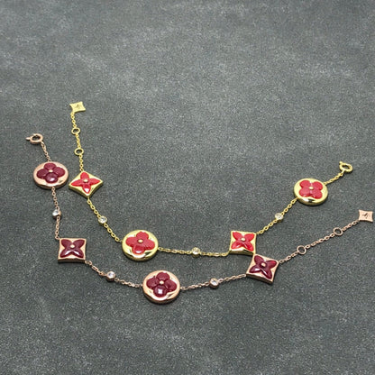 [⭐Hildren Jewelry]STAR AND SUN CARNELIAN 4 MOTIFS 3 DIAMONDS