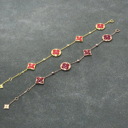 [⭐Hildren Jewelry]STAR AND SUN CARNELIAN 4 MOTIFS 3 DIAMONDS