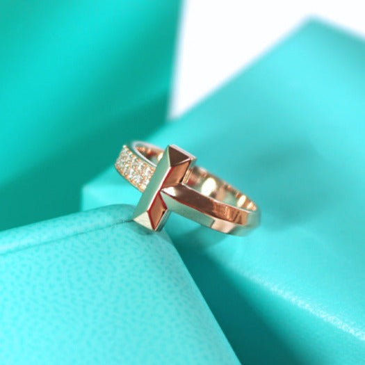 [Hildren Jewelry]T1 NARROW DIAMOND PINK GOLD RING