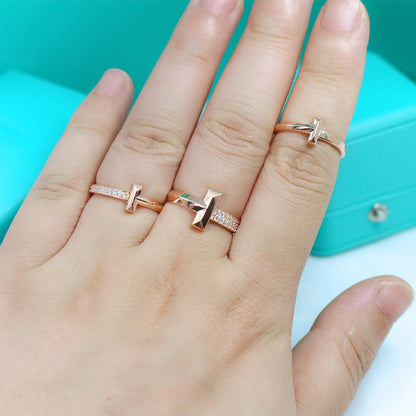 [Hildren Jewelry]T1 NARROW DIAMOND PINK GOLD RING