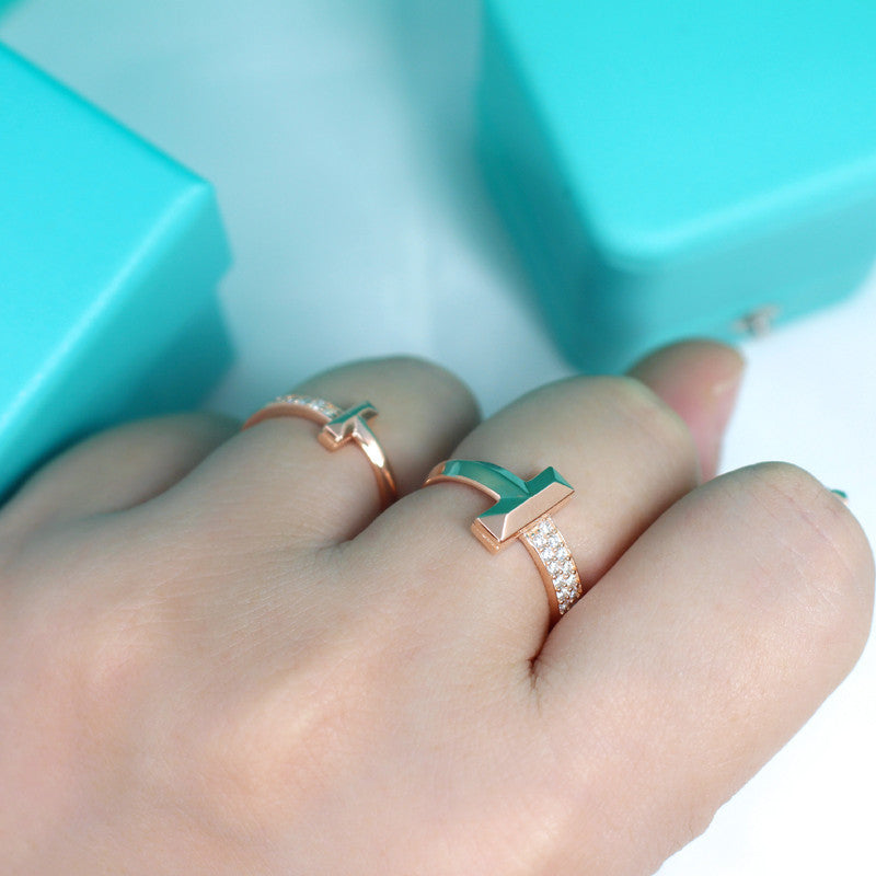 [Hildren Jewelry]T1 NARROW DIAMOND PINK GOLD RING