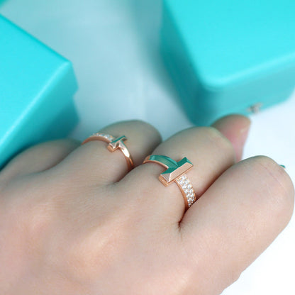 [Hildren Jewelry]T1 NARROW DIAMOND PINK GOLD RING