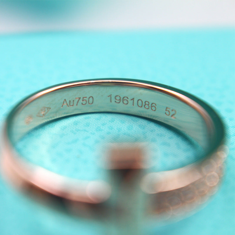 [Hildren Jewelry]T1 NARROW DIAMOND PINK GOLD RING