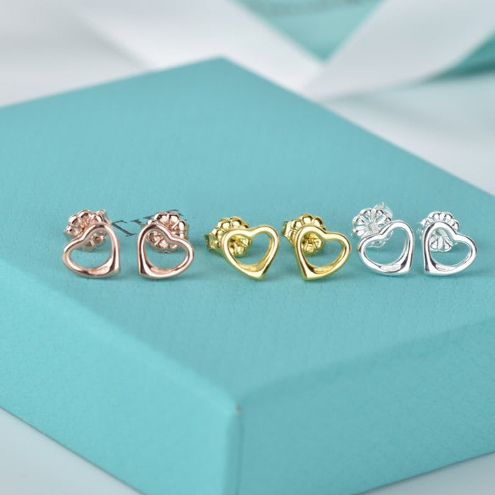[Hildren Jewelry]OPEN HEART STUD EARRINGS