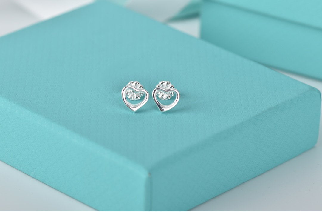 [Hildren Jewelry]OPEN HEART STUD EARRINGS
