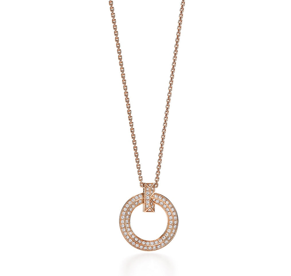 [Hildren Jewelry]T CIRCLE PEDANT DIAMOND NECKLACE