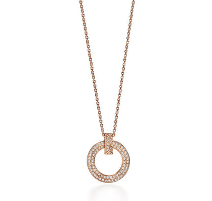 [Hildren Jewelry]T CIRCLE PEDANT DIAMOND NECKLACE