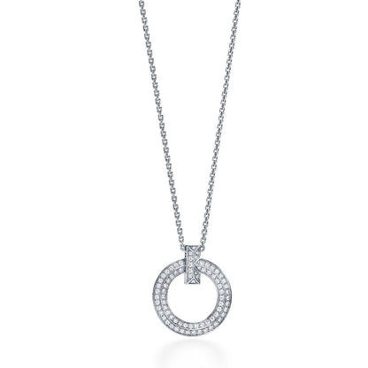 [Hildren Jewelry]T CIRCLE PEDANT DIAMOND NECKLACE