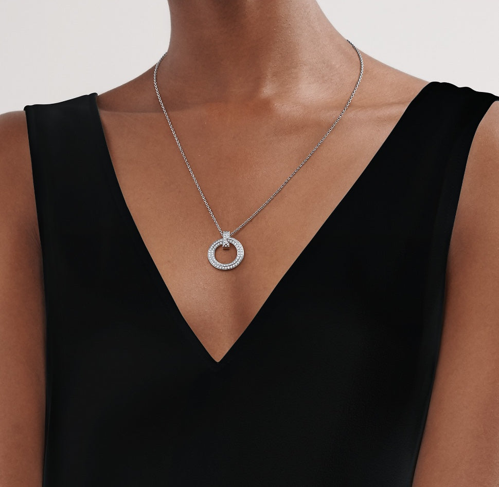 [Hildren Jewelry]T CIRCLE PEDANT DIAMOND NECKLACE