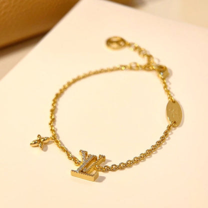 [⭐Hildren Jewelry]LOGO STAR MOTIF GOLD BRACELET