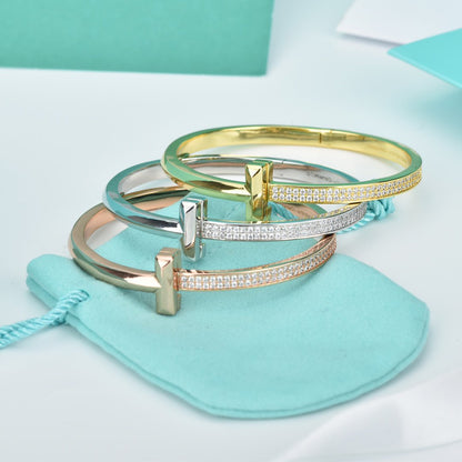 [Hildren Jewelry]WIDE DIAMONDS HINGED BANGLE