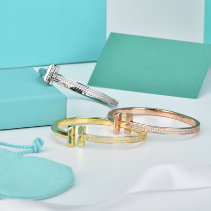 [Hildren Jewelry]WIDE DIAMONDS HINGED BANGLE