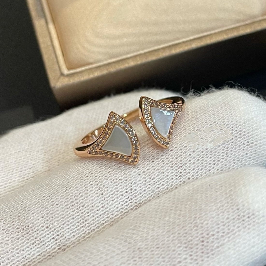 [⭐Hildren Jewelry]DREAM MOP DIAMOND OPEN RING
