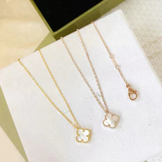 [⭐Hildren Jewelry]CLOVER MINI 9.5MM WHITE MOTHER-OF-PEARL NECKLACE