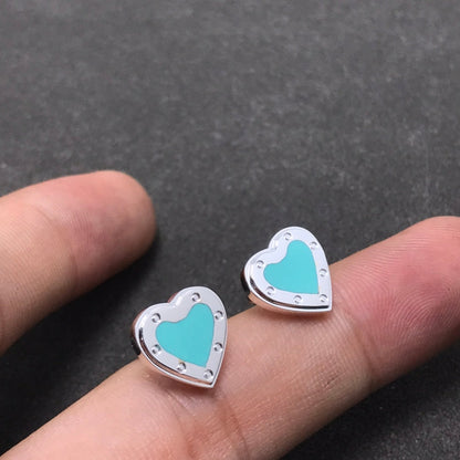 [Hildren Jewelry]HEART STUD SILVER EARRINGS